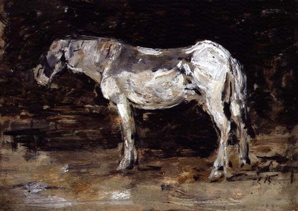 The White Horse, c.1885-90 (óleo sobre painel) de Eugene Louis Boudin