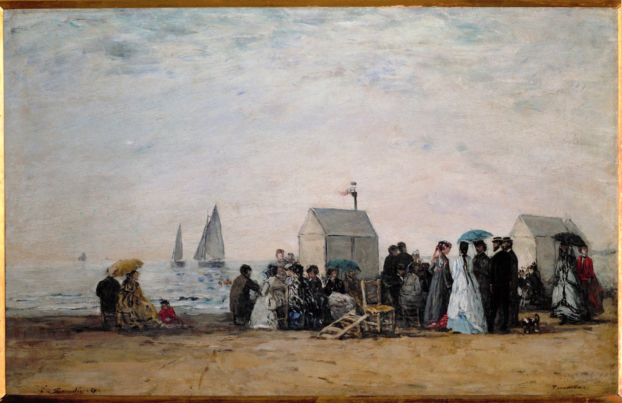 A praia de Trouville de Eugene Louis Boudin
