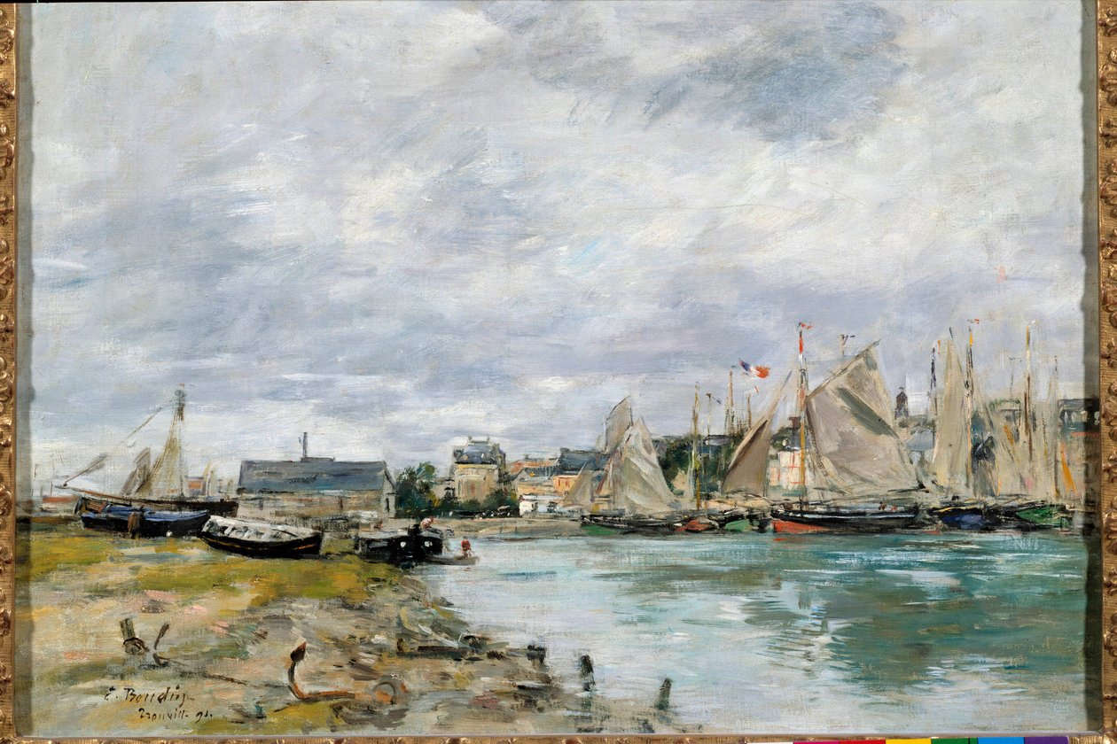 O porto de Trouville. Pintura de Eugene Louis Boudin (1824-1898) de Eugene Louis Boudin