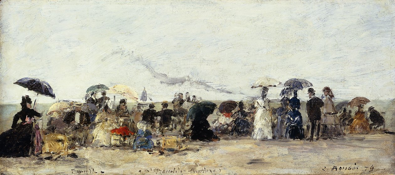 Trouville, cena da praia; Cena da praia de Trouville, 1879 de Eugene Louis Boudin