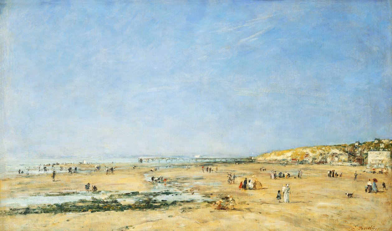 Trouville, Vista Geral da Praia; Trouville, Vista Geral da Praia, 1890 de Eugene Louis Boudin