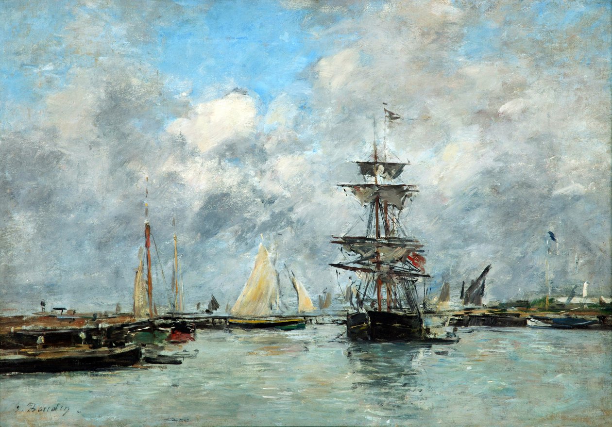 Porto de Trouville (óleo sobre tela) de Eugene Louis Boudin