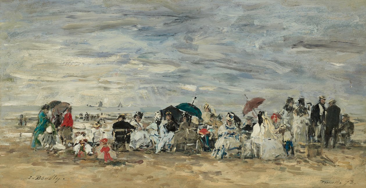Trouville, cena de praia de Eugene Louis Boudin