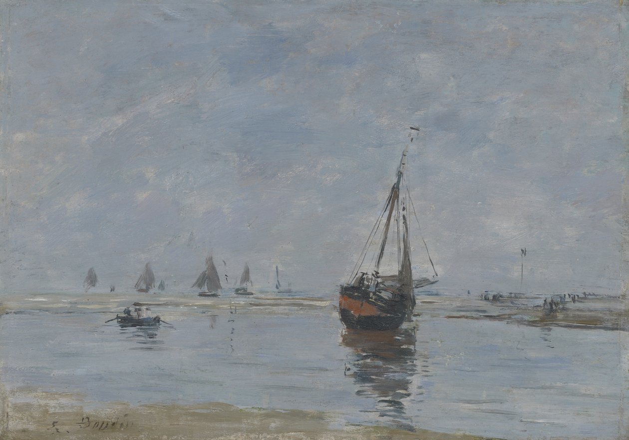 Trouville na maré baixa, c.1888-95 de Eugene Louis Boudin