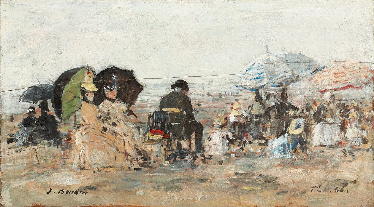 Trouville, cena na praia; Trouville, cena na praia, 1886 de Eugene Louis Boudin