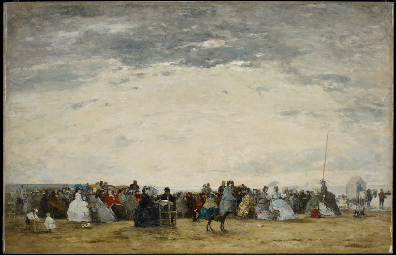Veranistas na praia de Trouville de Eugene Louis Boudin