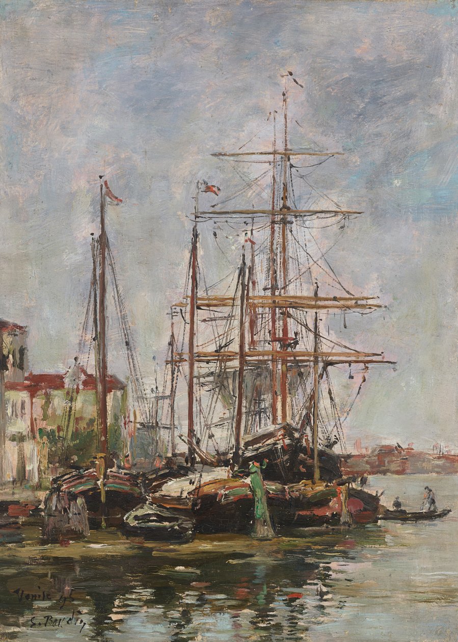 Veneza, o cais da alfândega de Eugene Louis Boudin