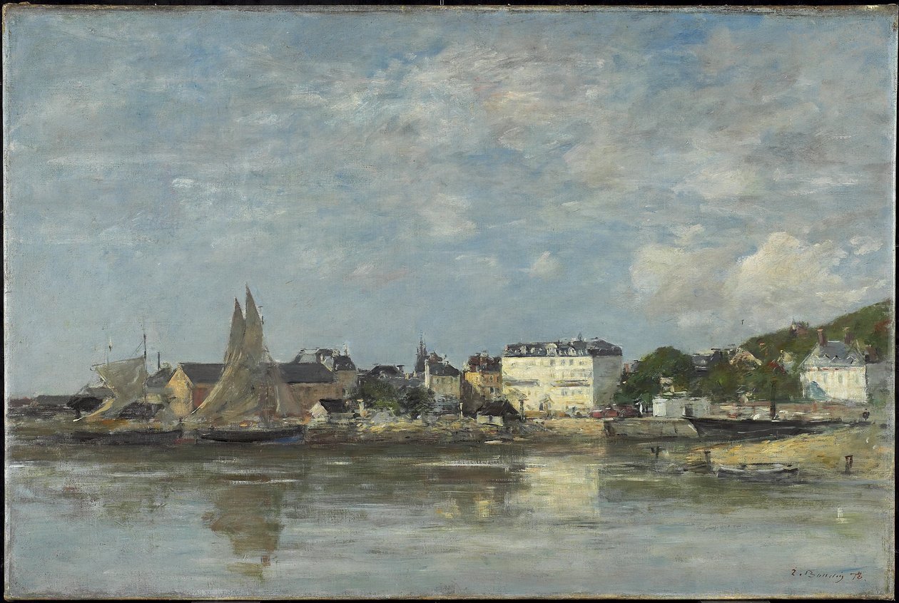 Vista do porto em Trouville, 1878 de Eugene Louis Boudin