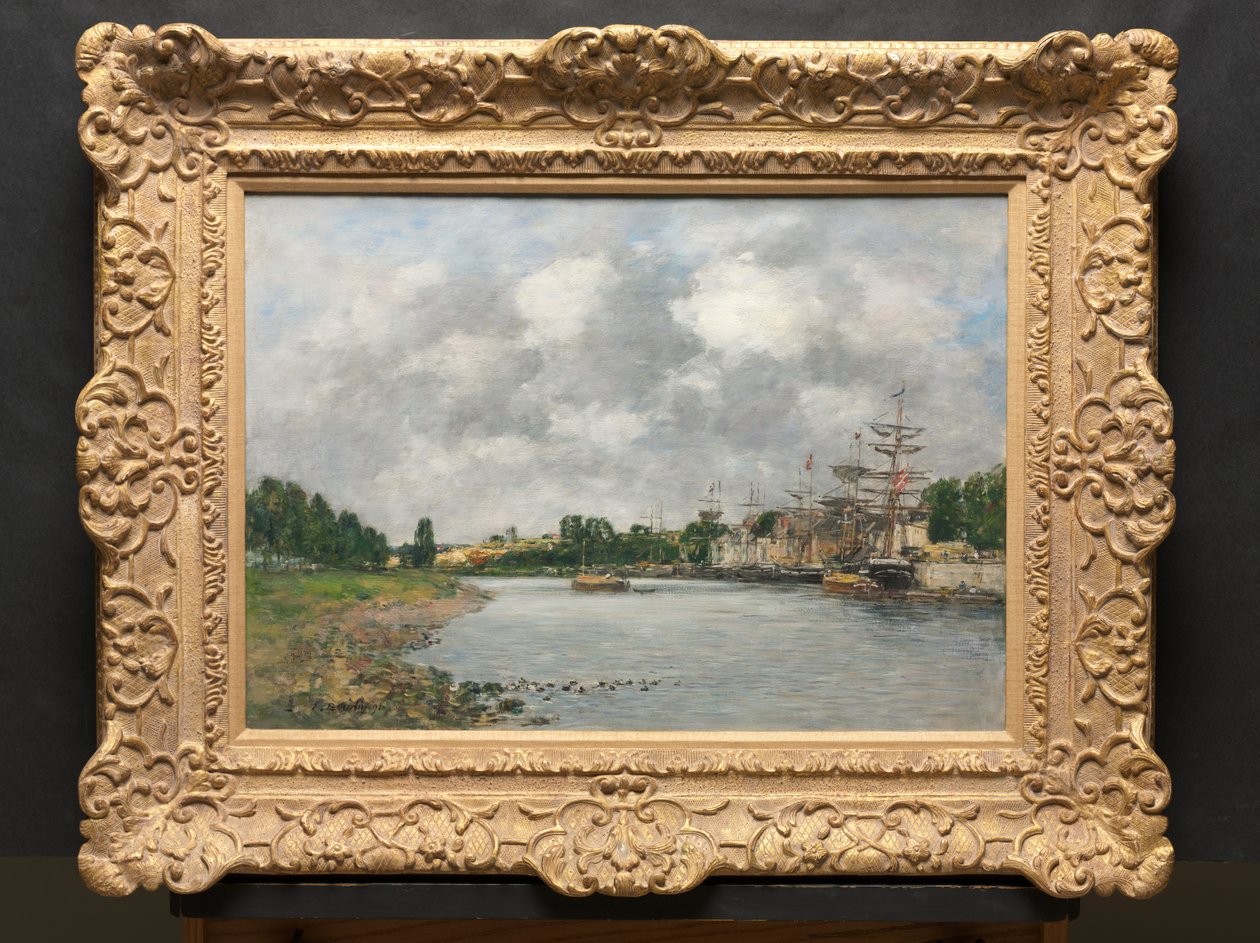 Vista do porto de Saint-Valéry-sur-Somme de Eugene Louis Boudin
