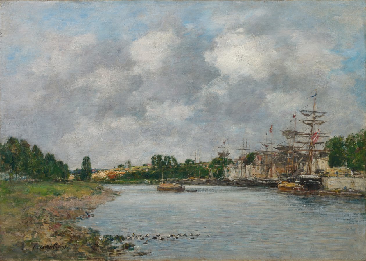 Vista do porto de Saint-Valéry-sur-Somme, 1891. de Eugene Louis Boudin