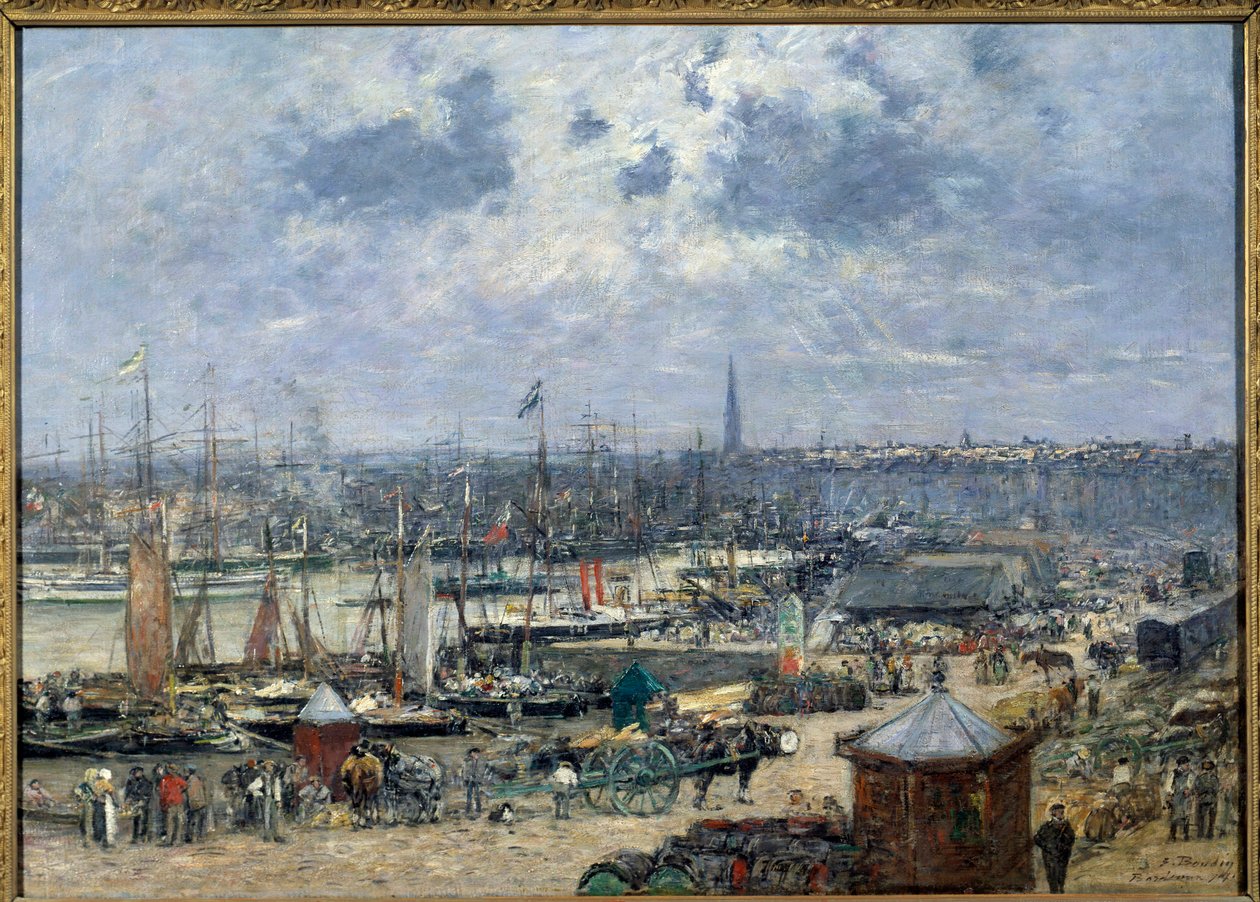 Vista do porto de Bordeaux Pintura de Eugene Louis Boudin (1824-1898) 1874 Sol. 0,7x1,02 m Paris, musee d