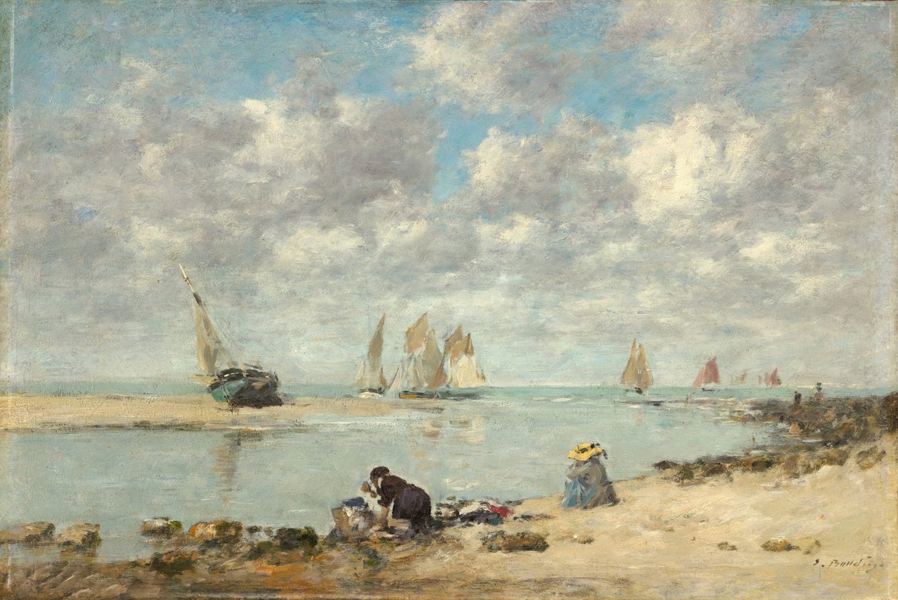 Lavadeira perto de Trouville, c. 18721876. de Eugene Louis Boudin