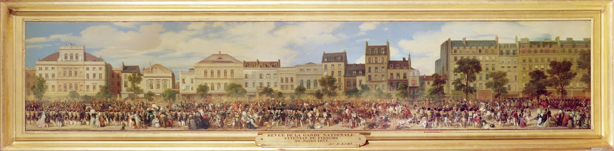 Revista da Guarda Nacional, ataque de Fieschi, 28 de julho de 1835 de Eugene Louis Lami