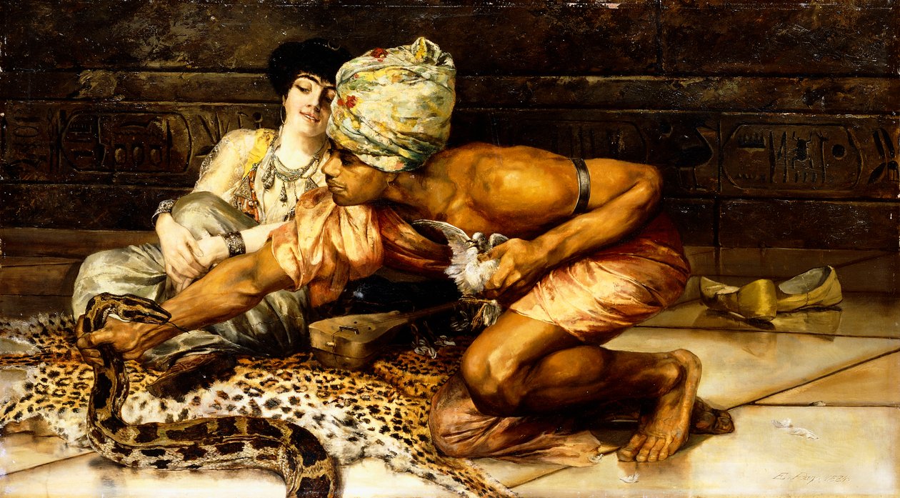 O encantador de serpentes, 1884 de Eugene Pavy