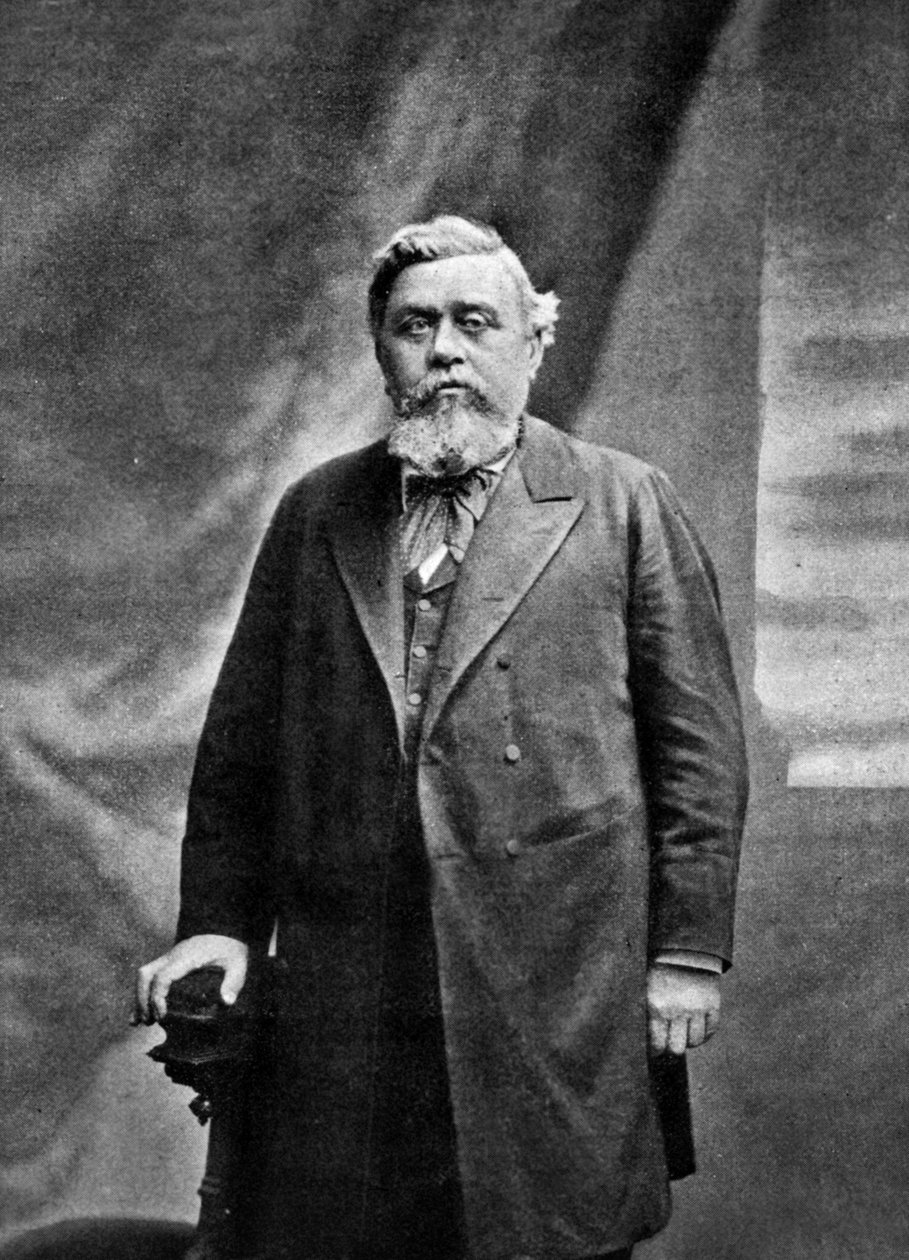 Armand Fallieres (1841-1932), presidente do Senado francês em 1899-1906 e depois presidente da República francesa em 1906-1913 de Eugene Pirou