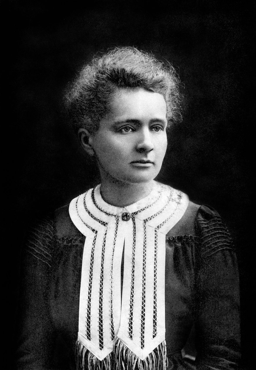 física francesa Marie Curie (1867-1934) prémio Nobel da física em 1903, prémio Nobel da química em 1911, fotografia de Eugene Pirou de Eugene Pirou