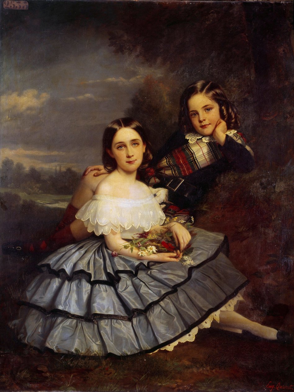 Retrato de Noemie (1847-1916) e Henri Pecquet du Bellet Pintura de Eugene Quesnet (1816-1899) 1855 circa Sun. 1,46x1,14 m Blerancourt, Musee Franco Americano de Eugene Quesnet