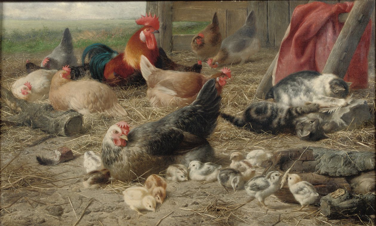 No curral (óleo sobre tela) de Eugene Remy Maes