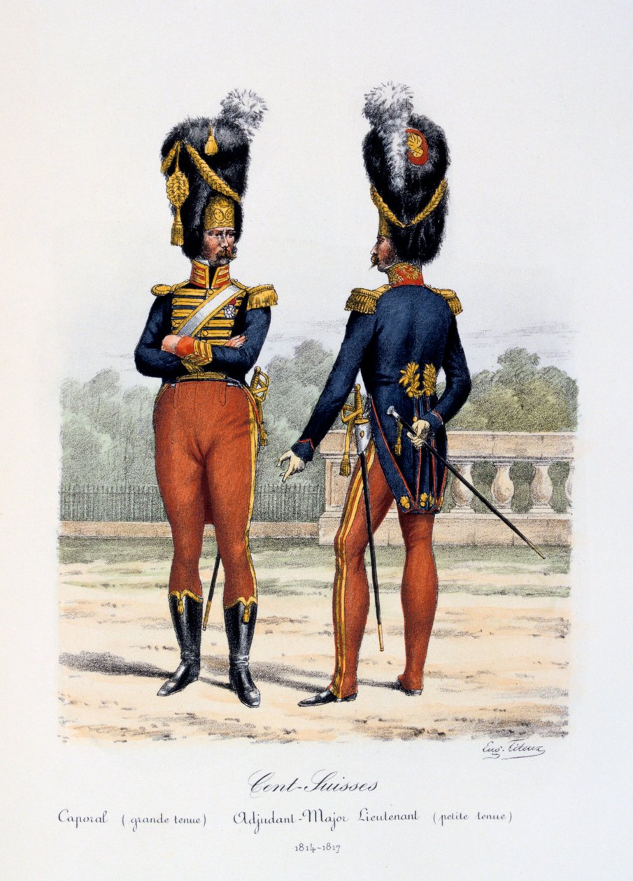 Cent-Suisses, Equipamento grande corporal, Equipamento pequeno tenente-adjunto, 1814-17 de Eugene Titeux