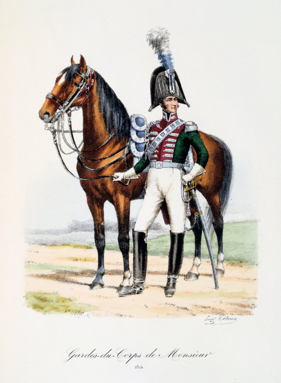 Guardas do Corpo de Monsieur, 1814 de Eugene Titeux
