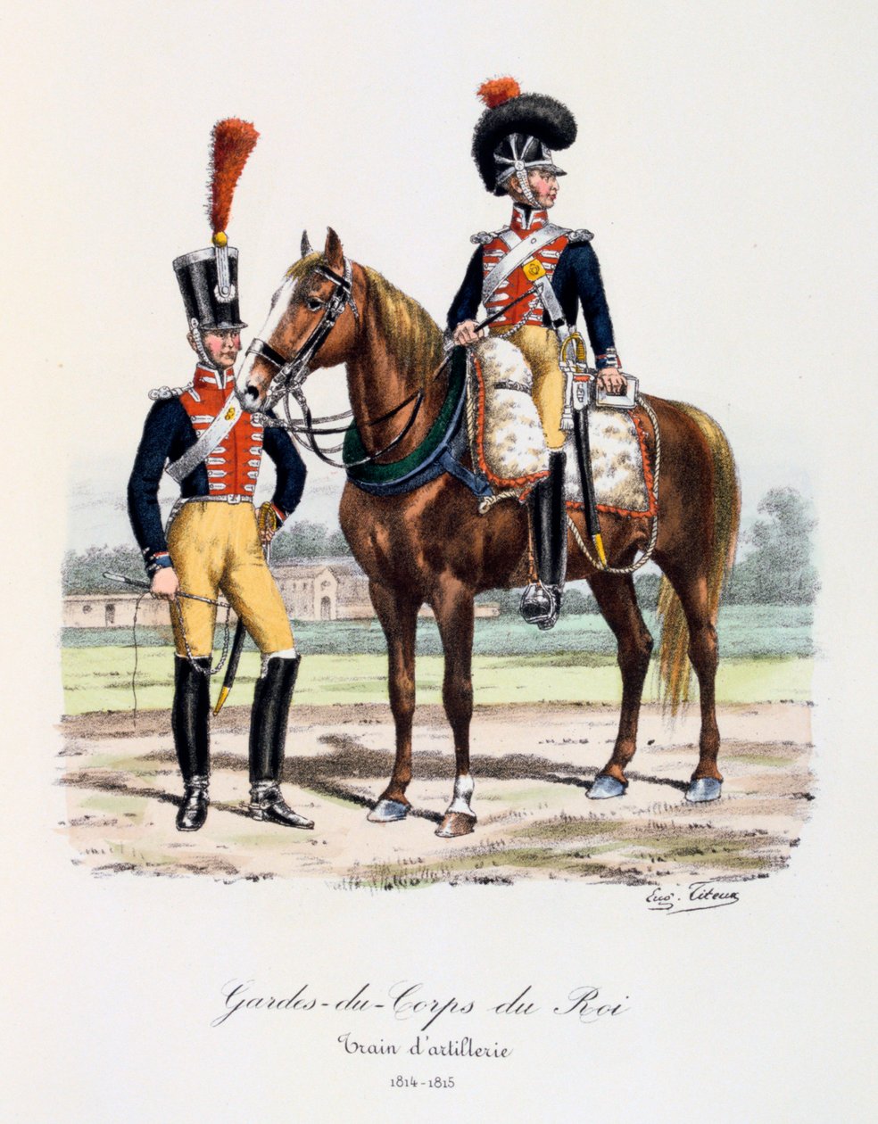 Guarda-costas do rei, trem de artilharia, 1814-15 de Eugene Titeux