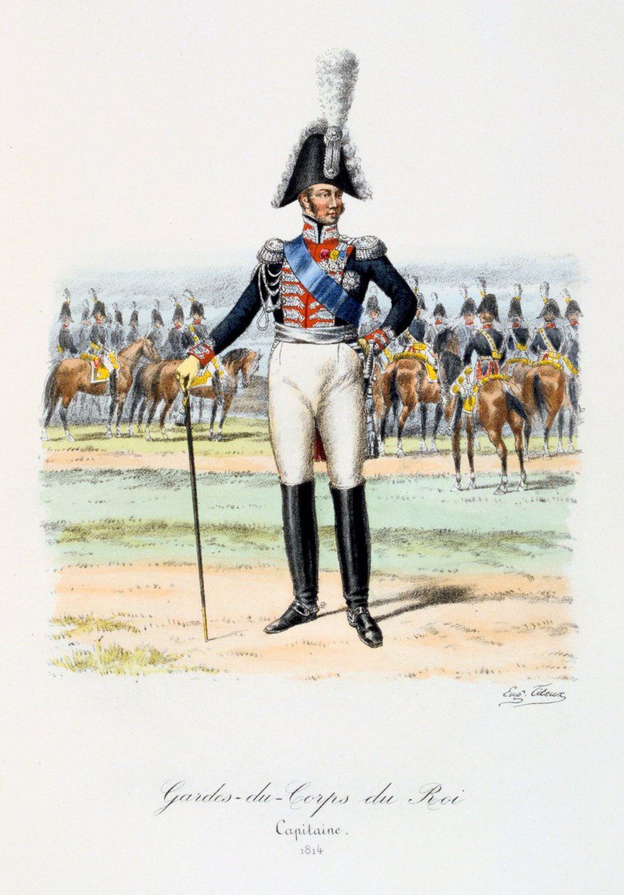 Guarda-costas do rei, capitão, 1814 de Eugene Titeux