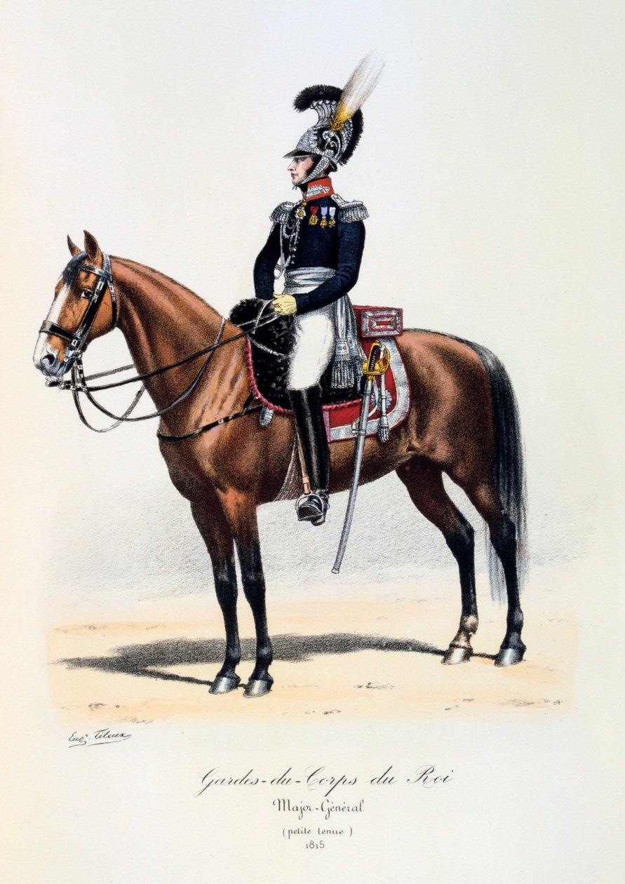 Guarda-costas do rei, major-general pequeno traje, 1815 de Eugene Titeux