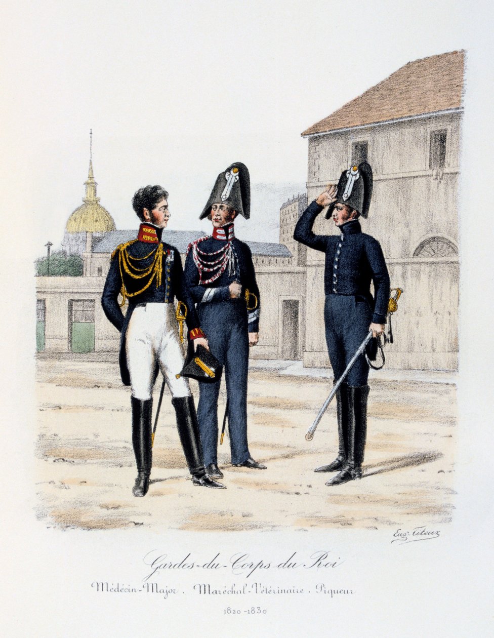 Guarda-costas do rei, diretor médico, marechal-veterinário e licor, 1820-30 de Eugene Titeux