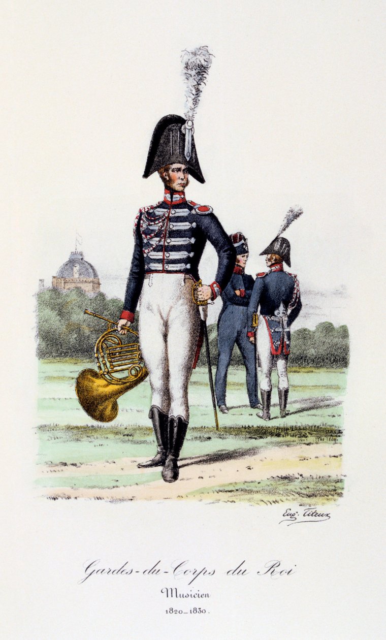 Guarda-costas do rei, músico, 1820-30 de Eugene Titeux