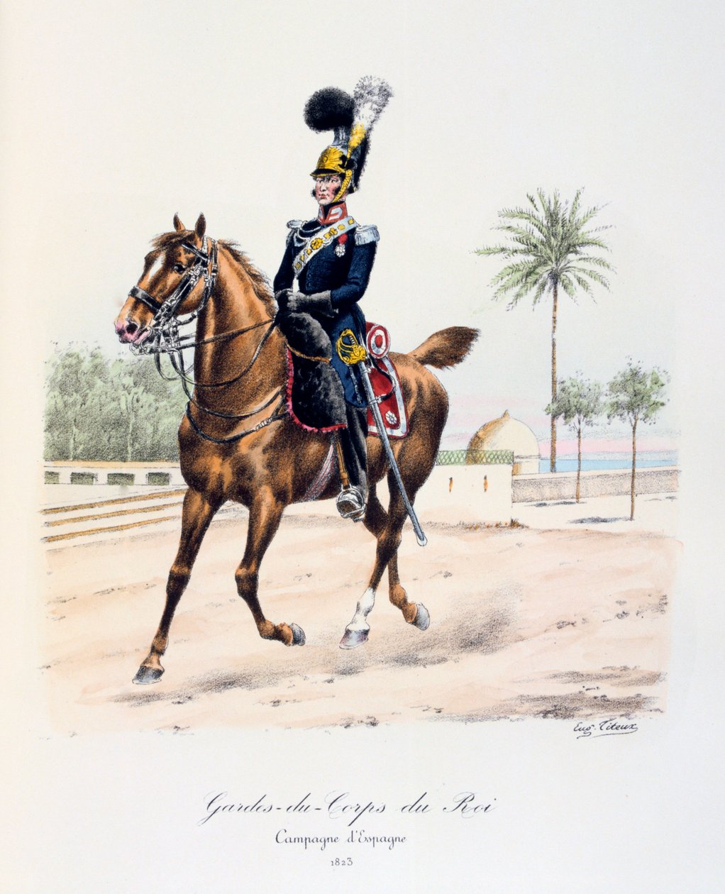Guarda-costas do rei, Campanha Espanhola, 1823, c1814-1830 de Eugene Titeux