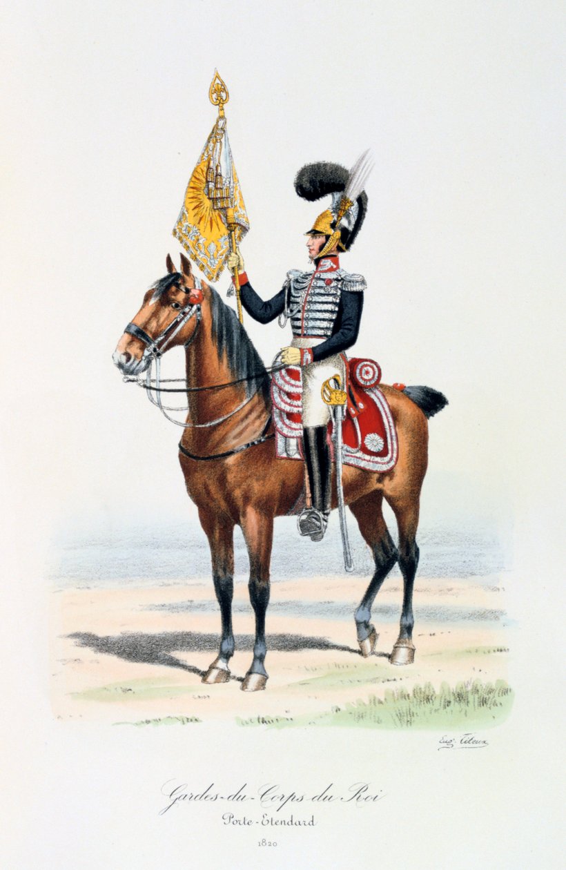 Guarda-costas do rei, porta-estandarte, 1820 de Eugene Titeux