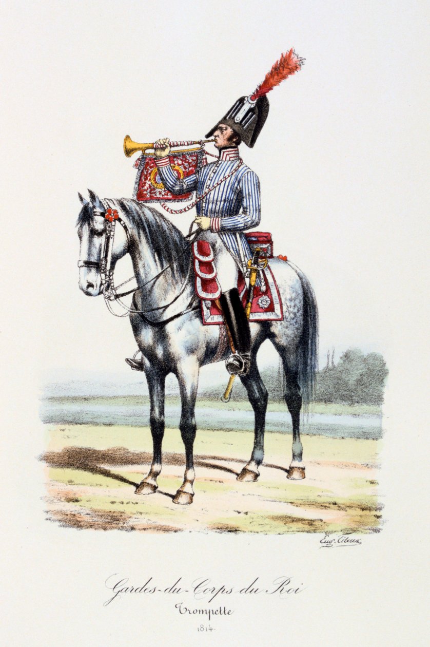 Guarda-costas do rei, trompetista, 1814 de Eugene Titeux