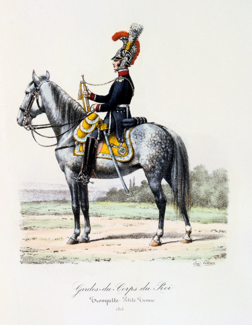 Guarda-costas do rei, equipamento pequeno de trompetista, 1815 de Eugene Titeux