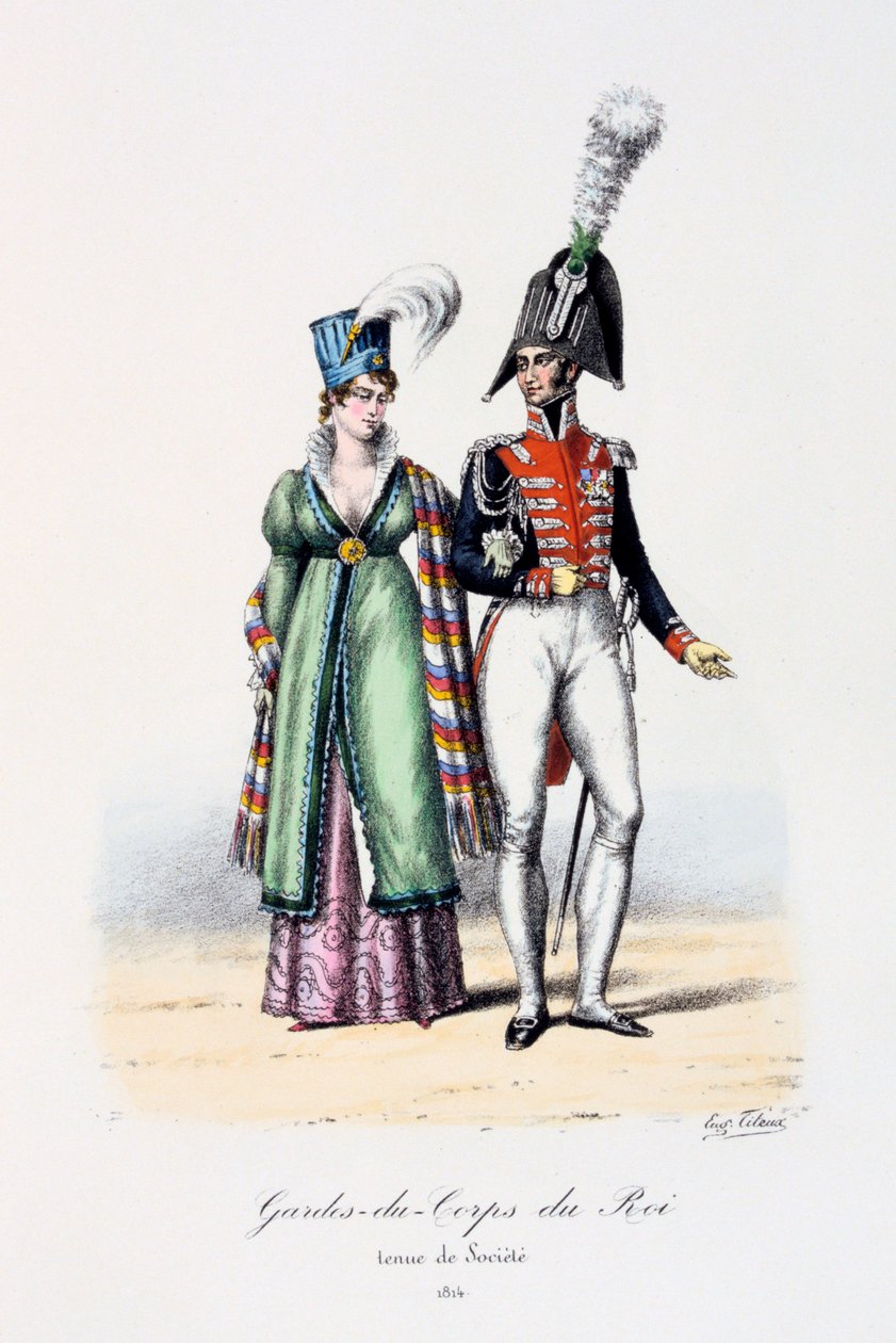 Guarda-costas do rei, equipamento da empresa, 1814 de Eugene Titeux