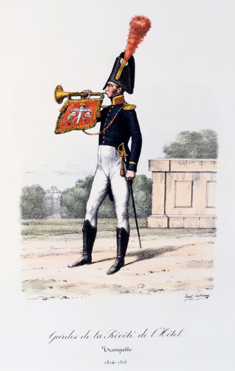 Hotel Prevote Guardas, trompetista, 1814-16 de Eugene Titeux