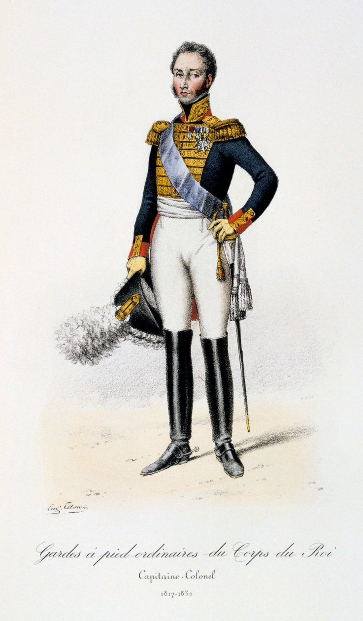 Guardas de pé comuns do corpo do rei, capitão-coronel, 1817-30 de Eugene Titeux