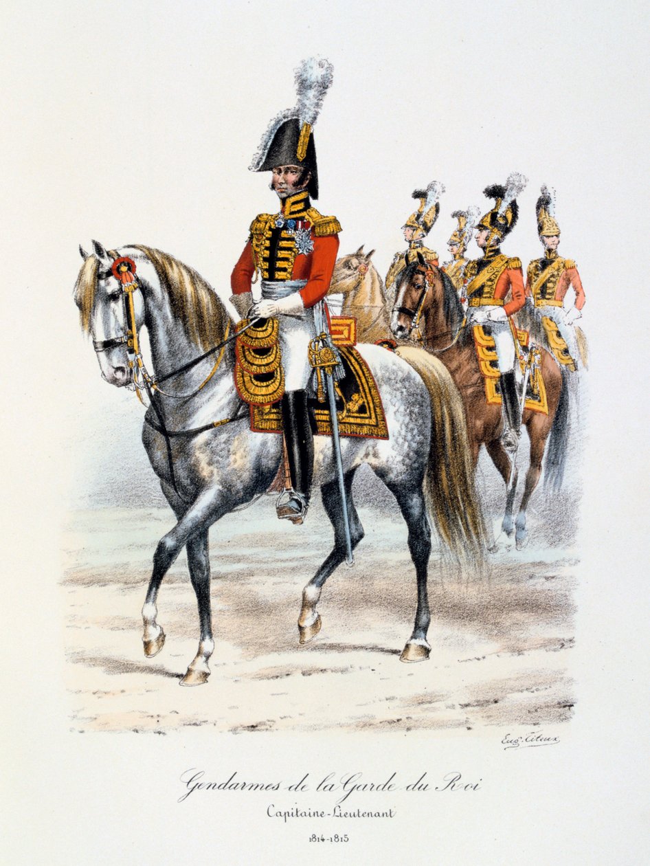 Gendarmes da guarda do rei, capitão-tenente, 1814-15 de Eugene Titeux