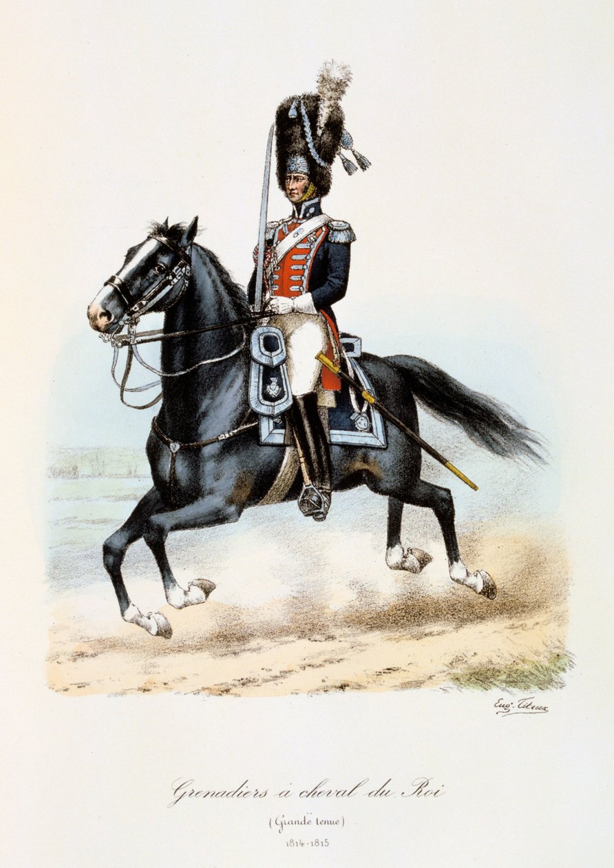 Granadeiros do cavalo do rei, grande vestuário, 1814-15 de Eugene Titeux