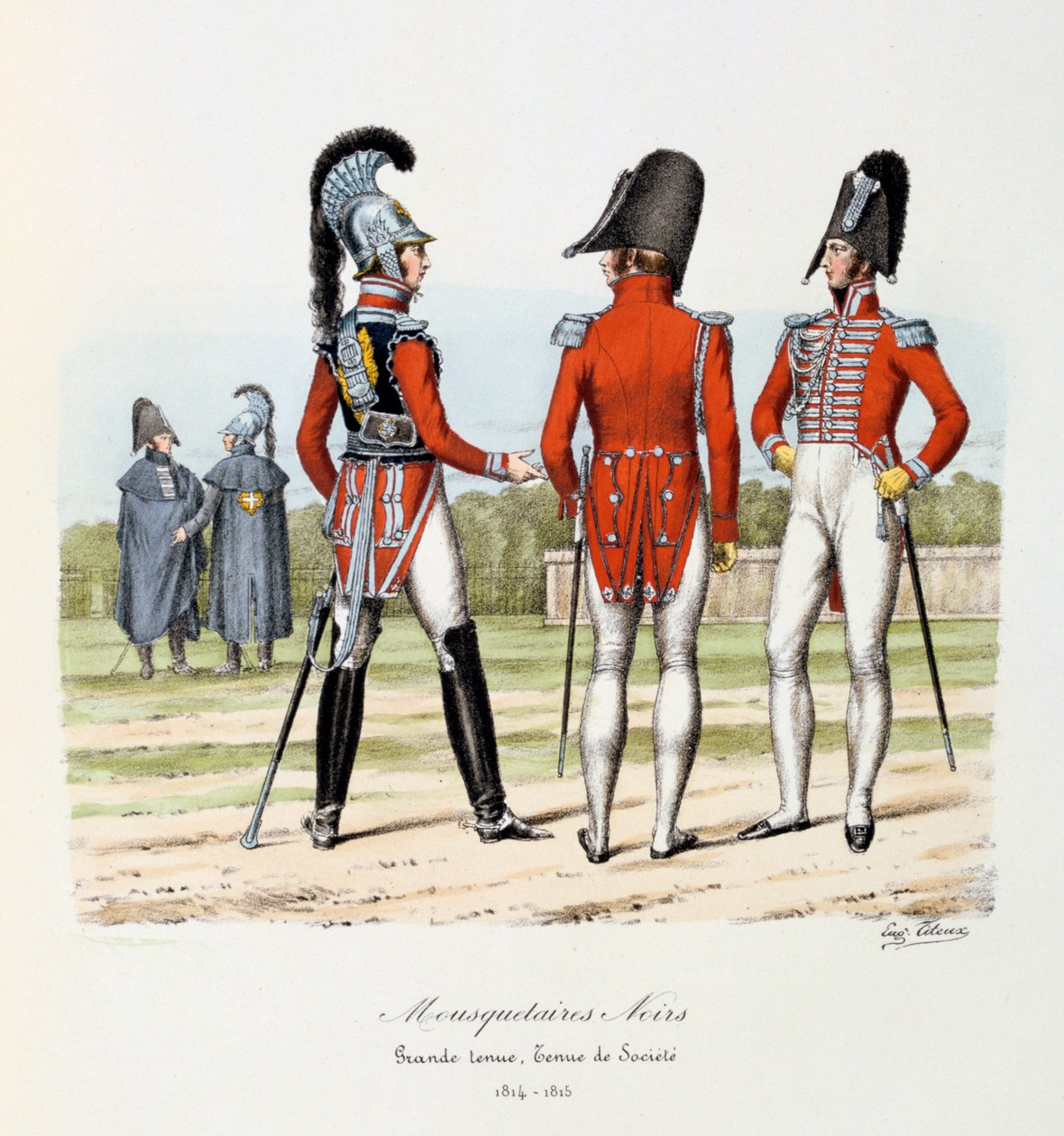 Mosqueteiros Negros, Grande Tenue e Tenue de Socièté, 1814-15 de Eugene Titeux