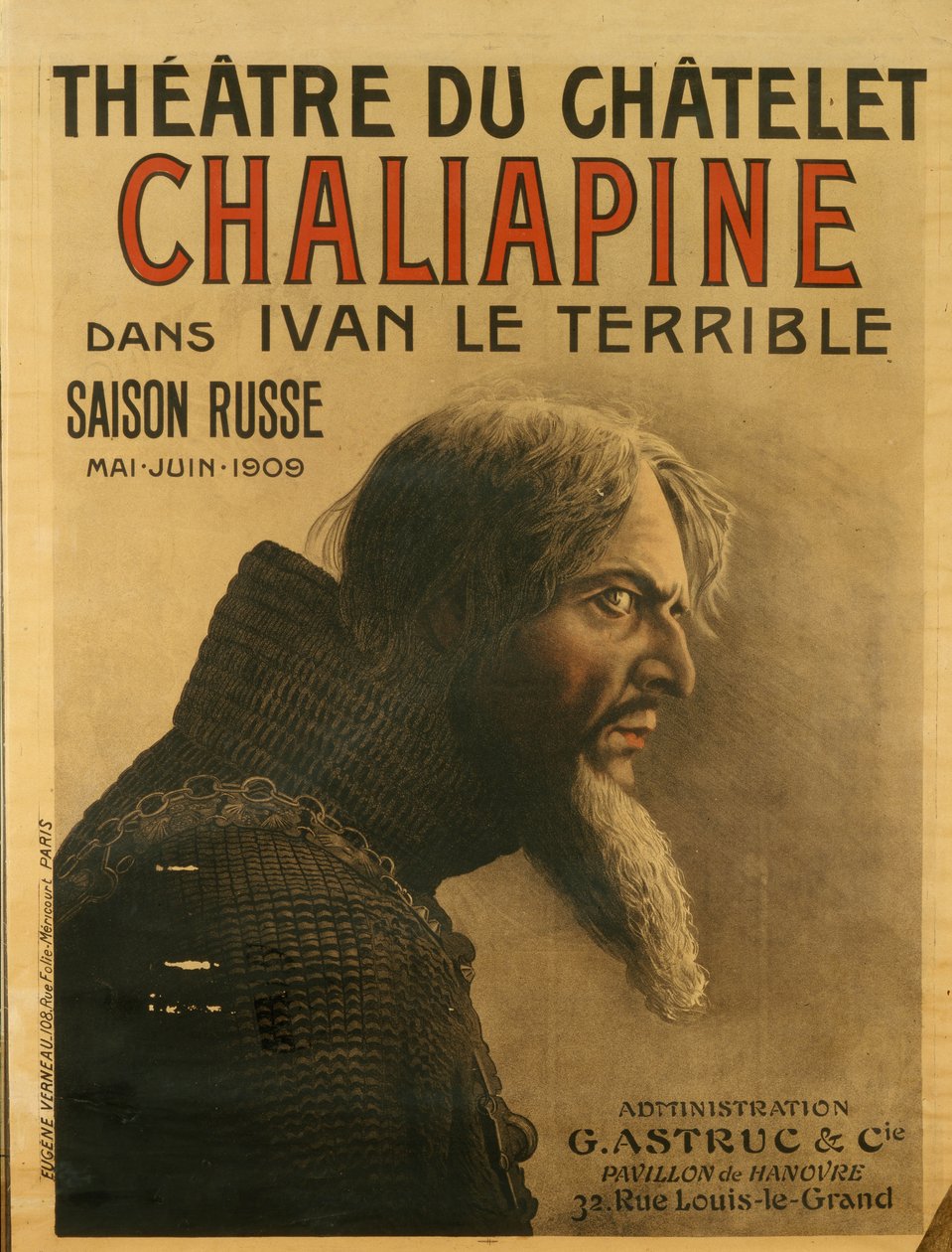 Cartaz para a temporada russa no Théâtre du Châtelet, 1909 de Eugene Verneau