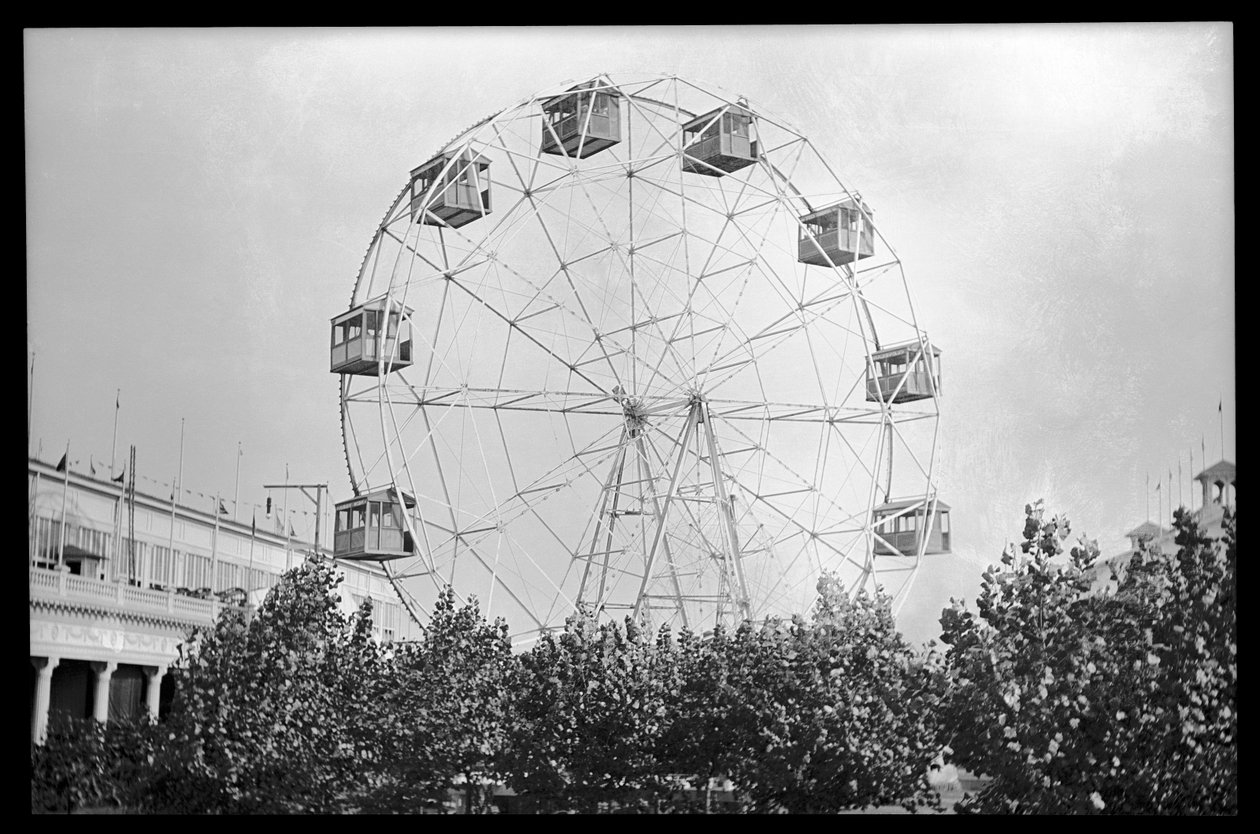 Roda-gigante, Coney Island, 1910 (nitrato negativo) de Eugene Wemlinger