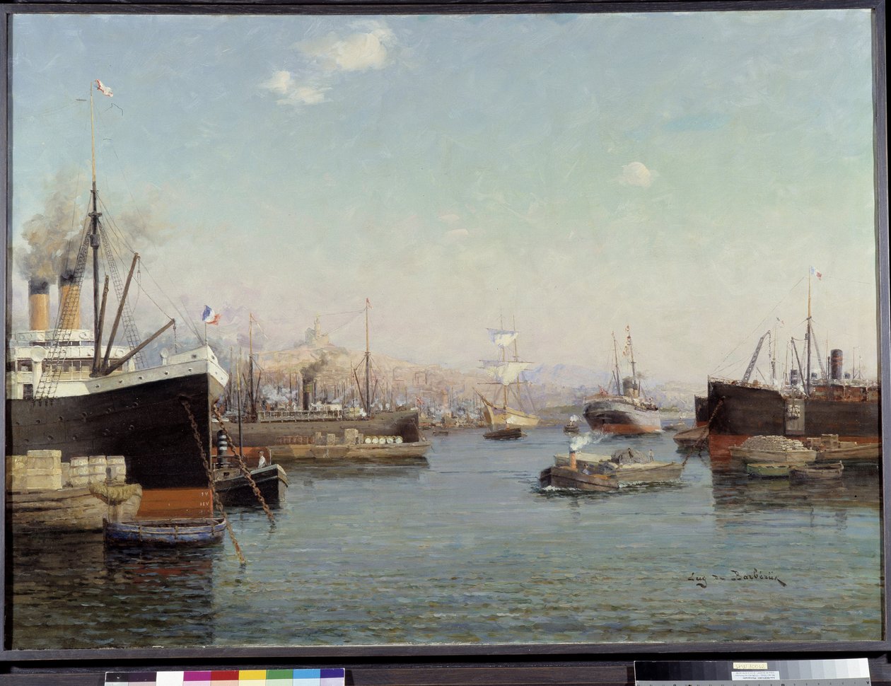 O porto de La Joliette Pintura de Eugene de Barberiis (1851-1937) Século XX Fondation Regards de Provence, Marselha de Eugene de Barberis