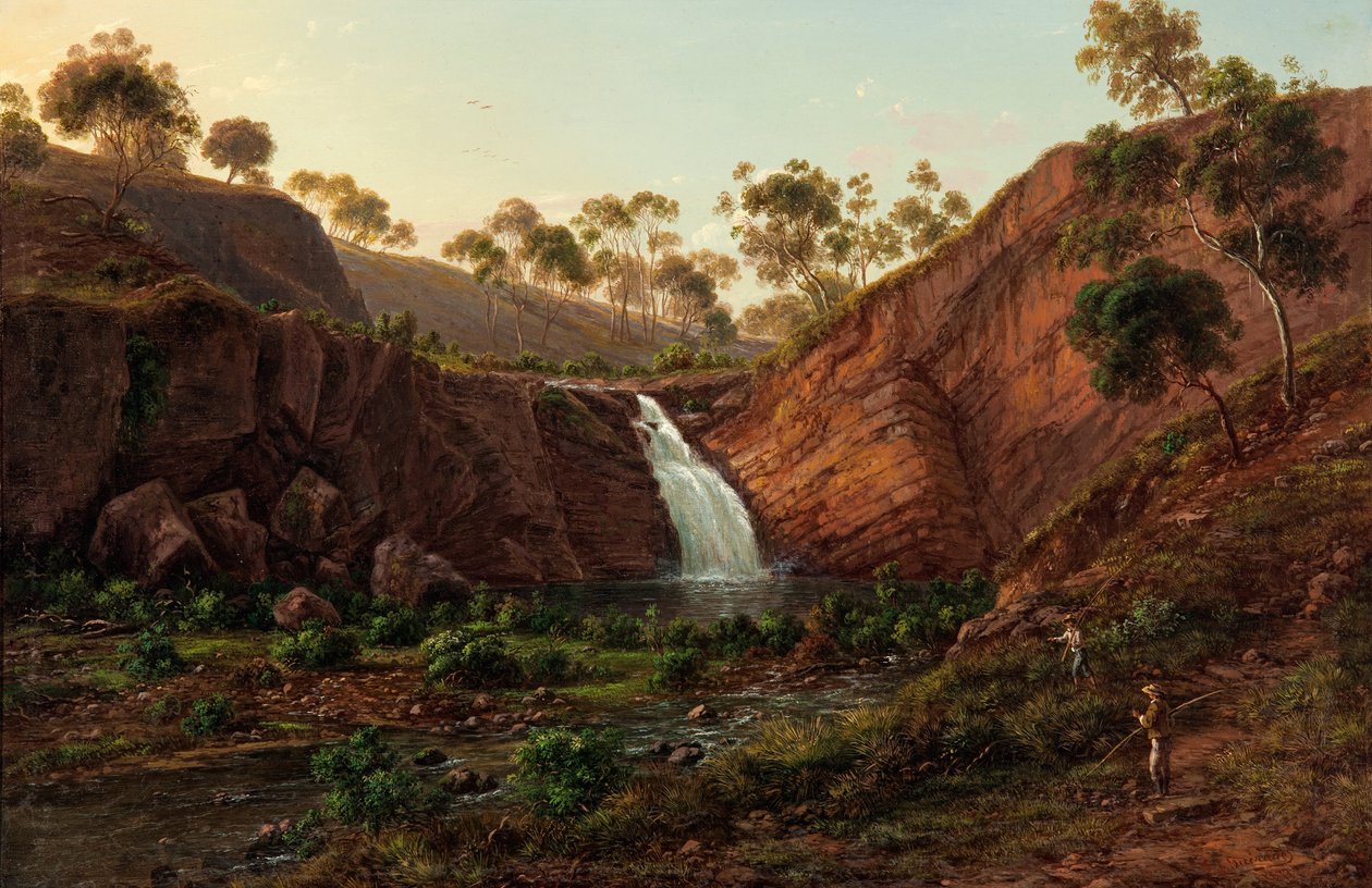 Cachoeira no rio Clyde, Tasmânia de Eugene von Guérard