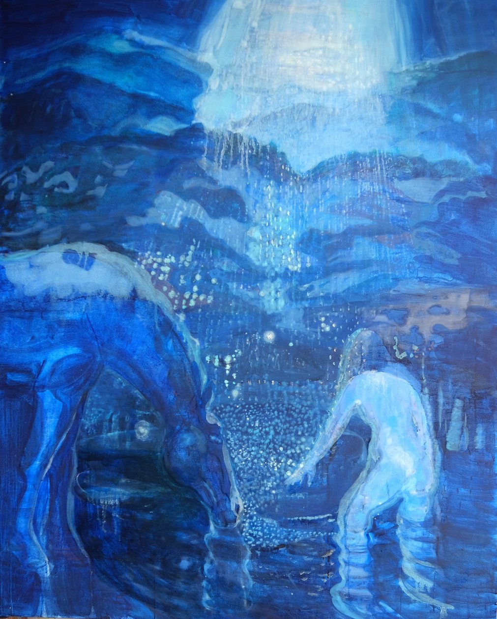 Nado lunar noturno, 2020 (pigmentos, óleo, tela) de Eugenie Vronskaya