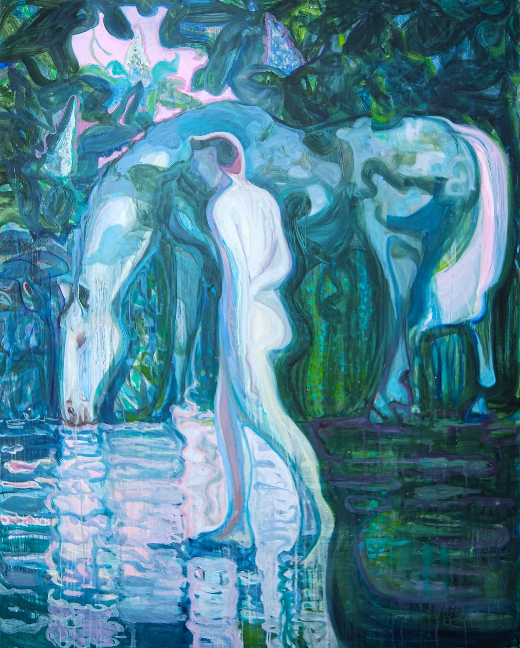 Sleepwalker 2, 2023 (óleo, pigmentos sobre linho italiano) de Eugenie Vronskaya