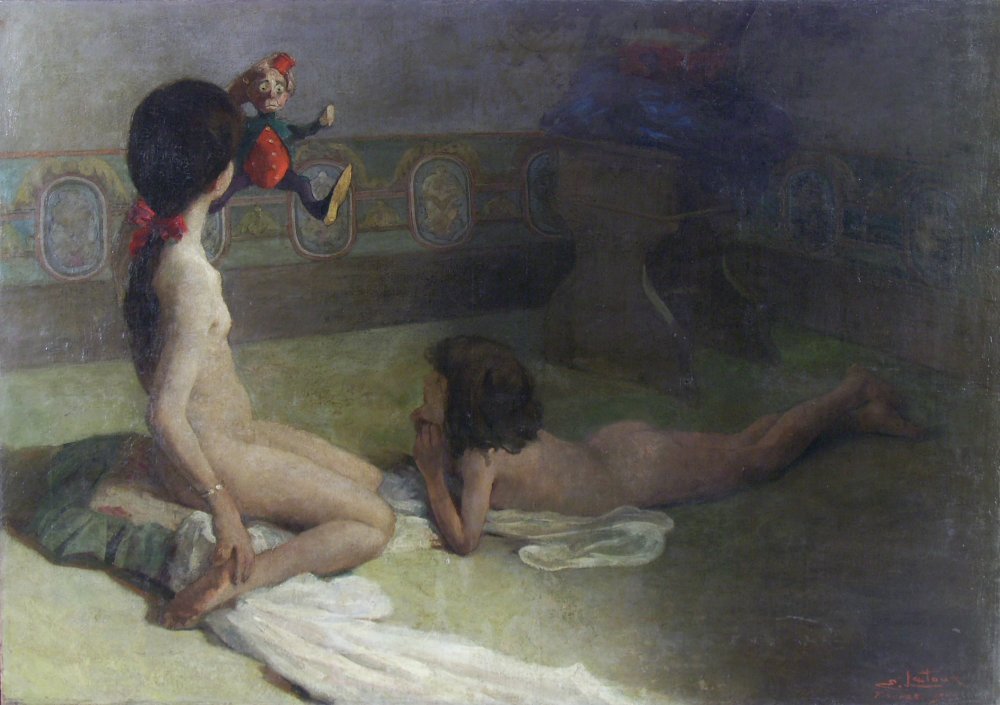  Meninas e PolichineloGirls with Pulcinella de Eugenio Latour