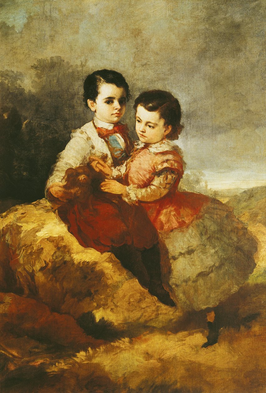 As crianças do artista de Eugenio Lucas y Padilla