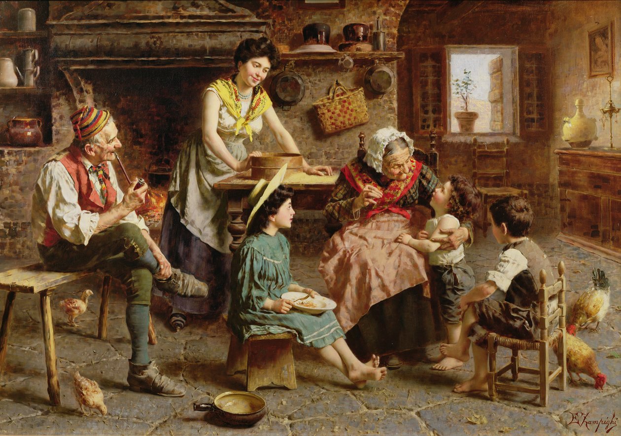 Cena da família de Eugenio Zampighi