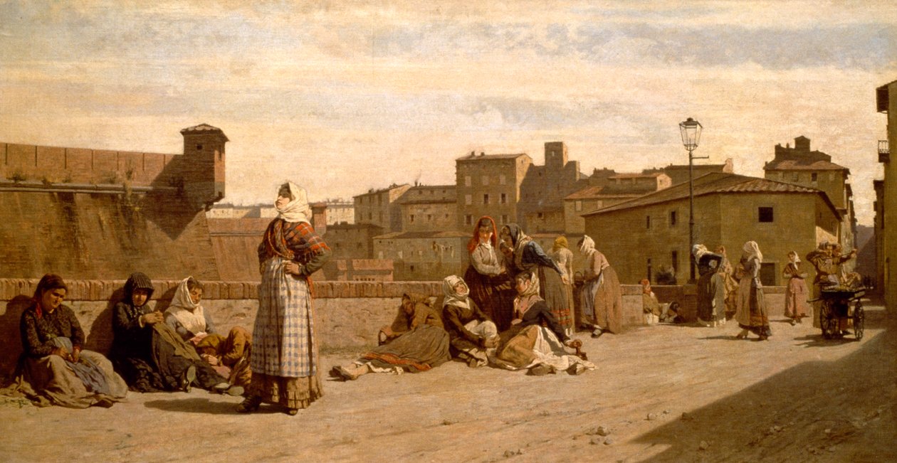 Le cenciaiole (A mulher de trapos e ossos) de Leghorn de Eugenio Cecconi