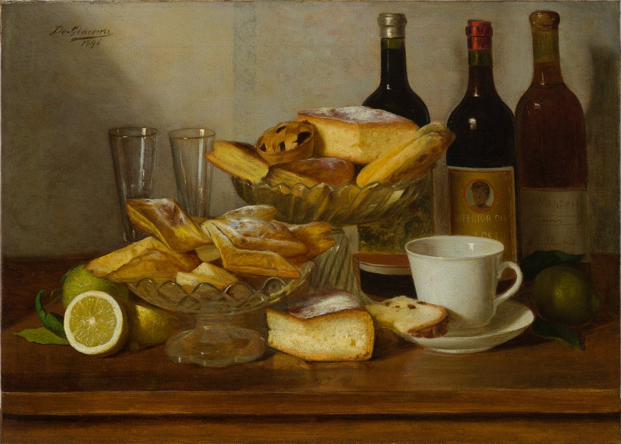 Natureza Morta com Garrafa (pintura a óleo sobre tela) de Eugenio De Giacomi